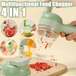 4 in 1 Portable Electric Vegetable Cutter Set Wireless Food Processor for Garlic Pepper Chili Onion Celery Ginger Meat with Brush